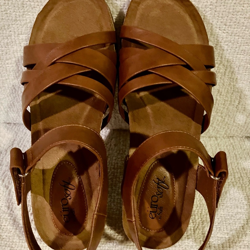 Eurosoft Brown Wedge Sandals